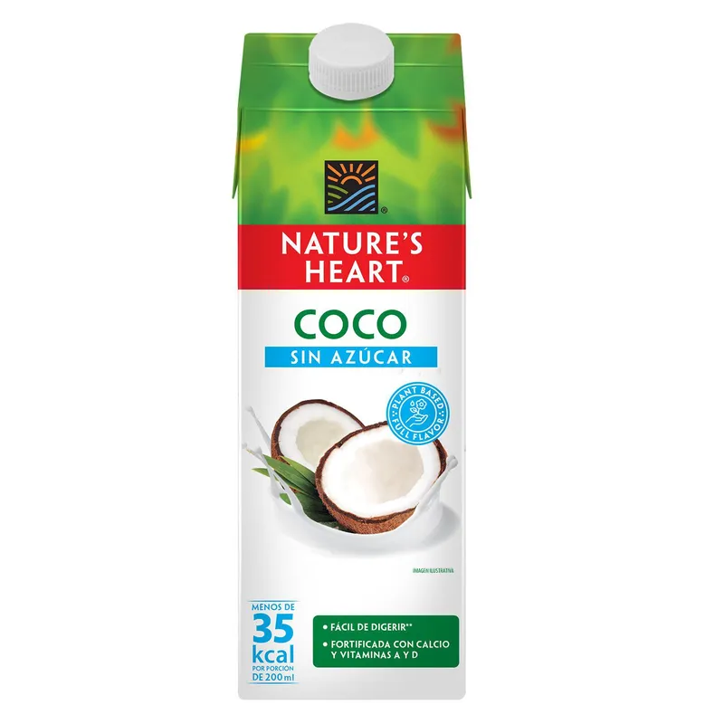 Leche Coco sin Azucar Nature Heart
