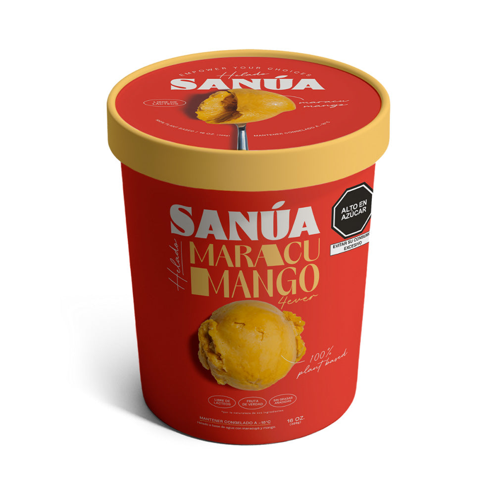 Helados Sanua Pote 16onz. Maracuya Mango