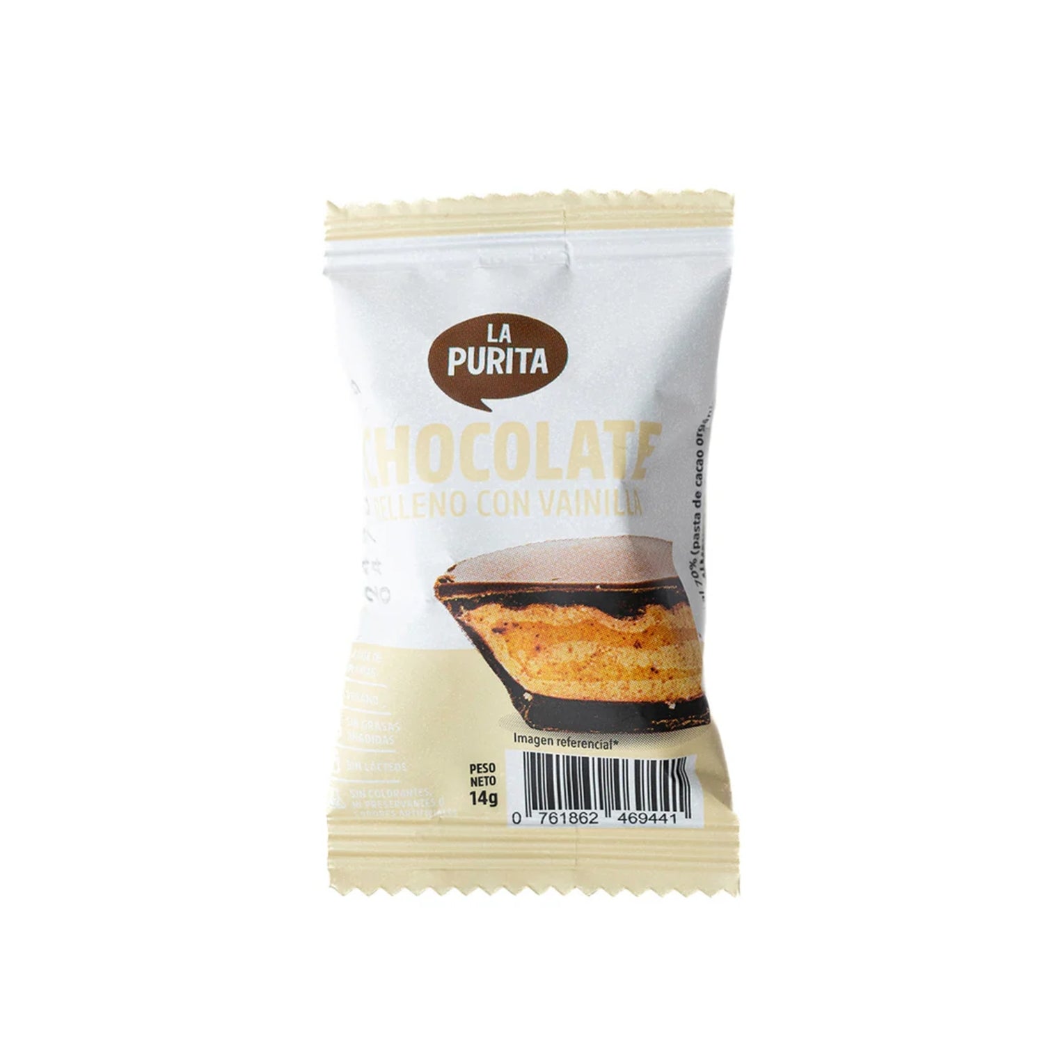 Chocolate Relleno de Vainilla 14grs. La Purita