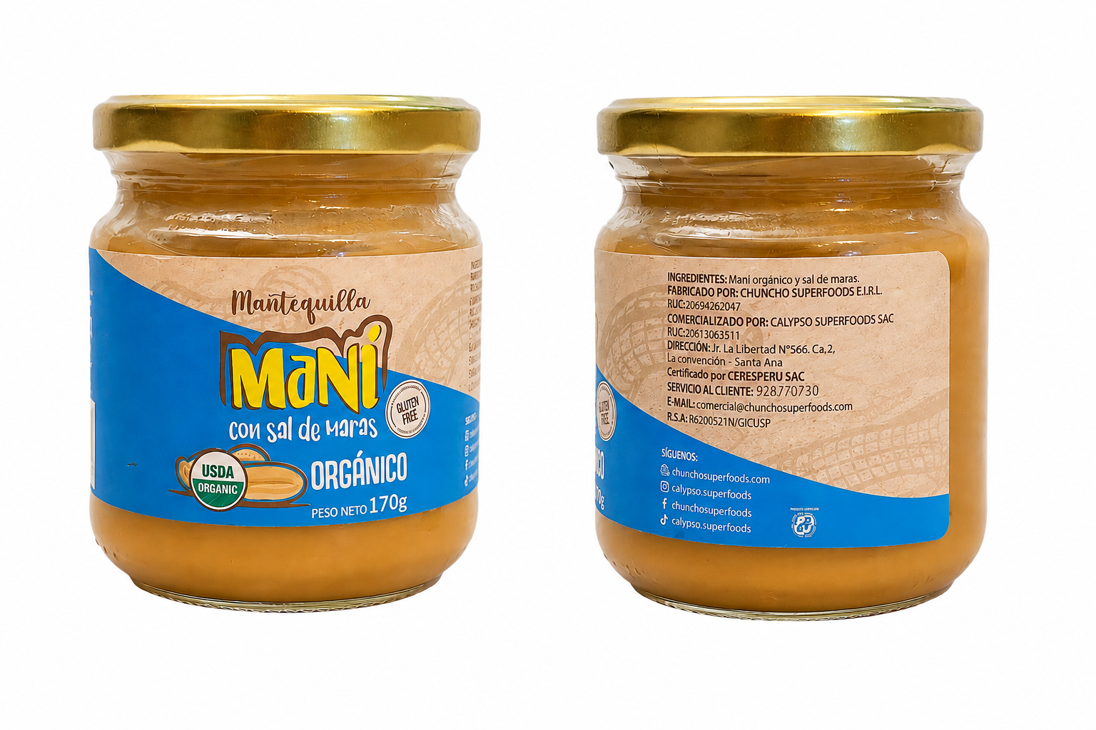 Mantequilla de Maní con Sal de Maras 170grs. Calypso