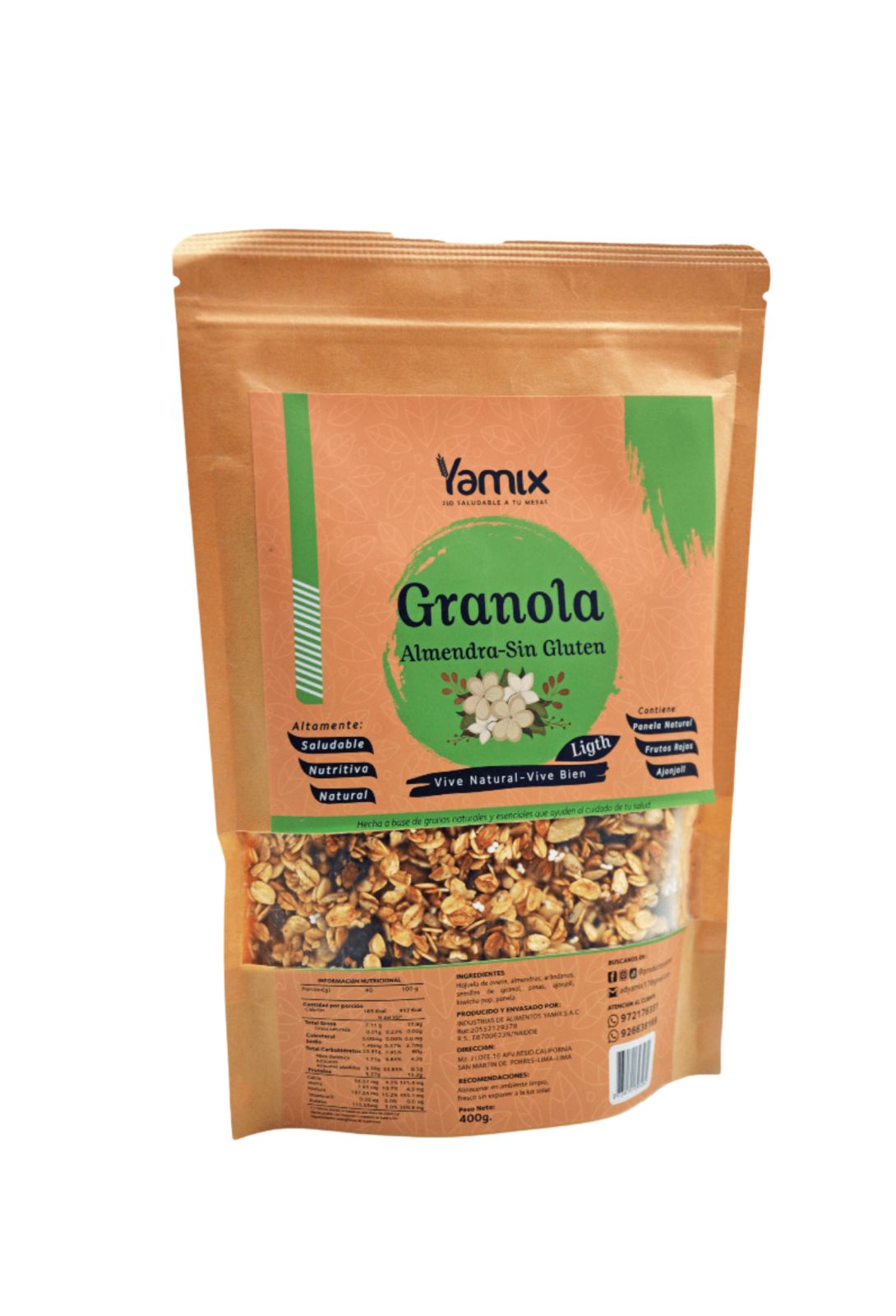Granola Almendra-Sin Gluten 400grs. Yamix