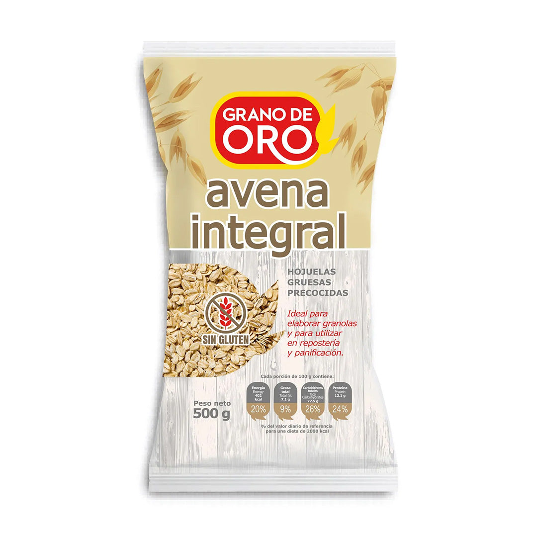 Avena Integral sin Gluten Grano de Oro