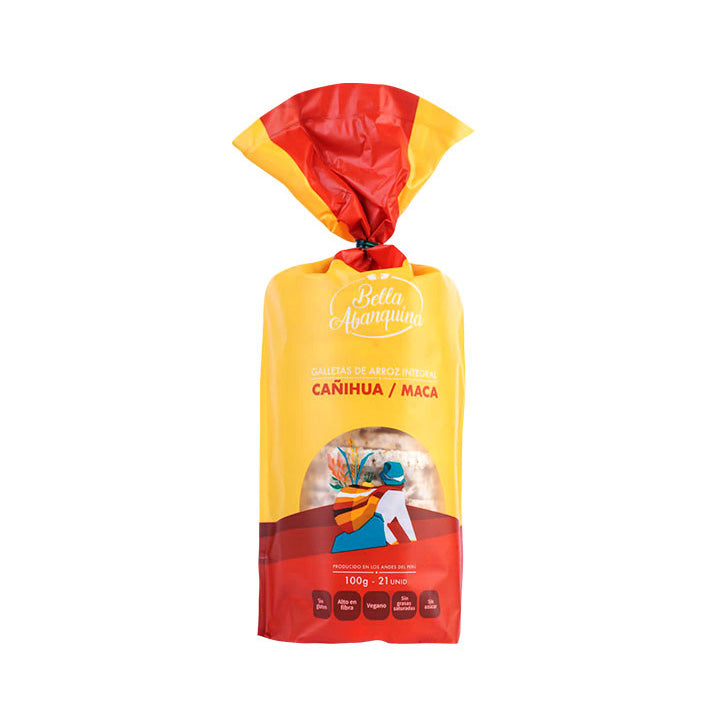 Bolsa de galletas Arroz Integral sabor Cañihua Maca.