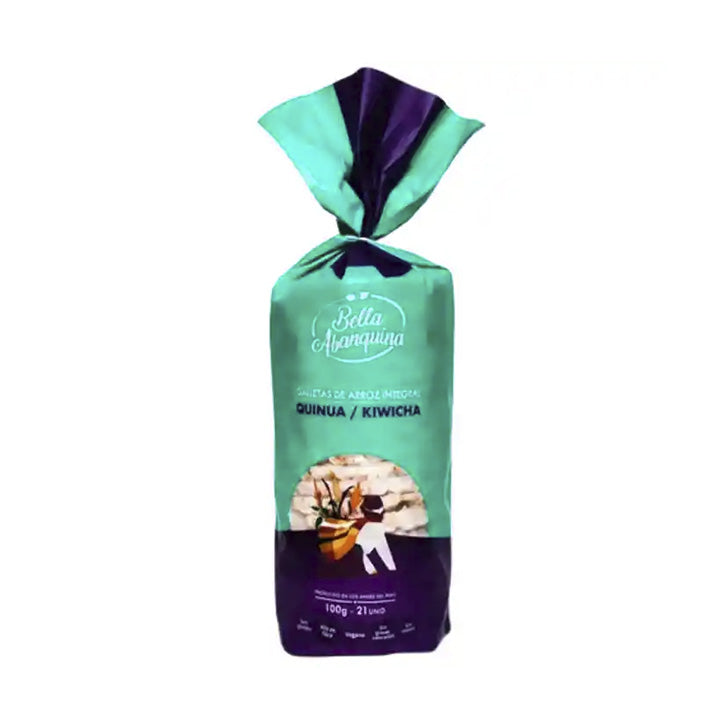 Bolsa de galletas de Arroz Integral sabor Quinua Kiwicha.