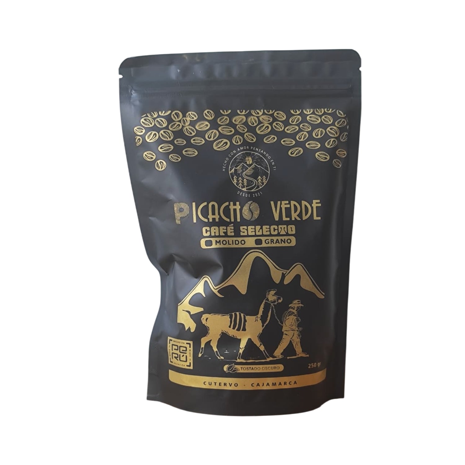 Café Picacho Verde Tostado Oscuro Molido