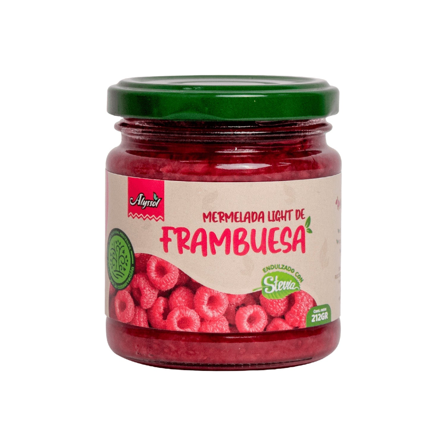 Frasco de mermelada Light de frambuesa con chía.