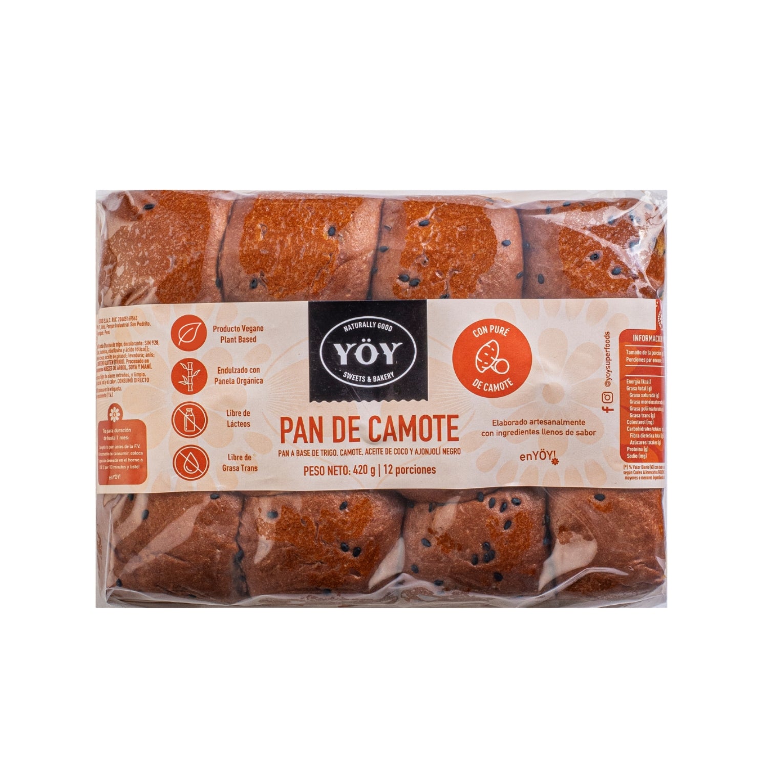 Pan de Camote Vegano YOY 335grs.
